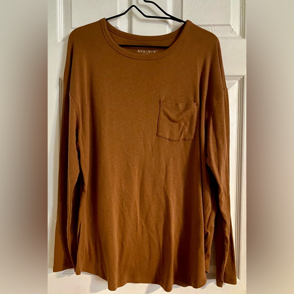 Ava & Viv Brown Long Sleeve Tee